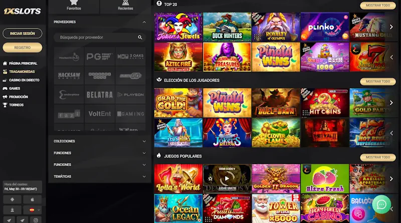 Juegos populares en x1 slots casino